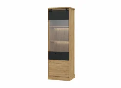 Vitrinekast Kaszimiro 63cm - decor - waterford eik  & zwart