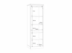 Vitrinekast Kaszimiro 63cm - decor - waterford eik  & zwart