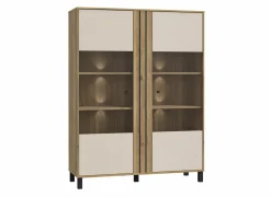 Vitrinekast Killarney 121cm - decor - mauvella oak & sand