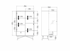 Vitrinekast Ry 102cm - decor - bruin & zwart