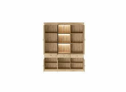 Vitrinekast Valencia 182cm - melamine - lichte eik