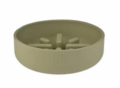 Voerbak Sili Trage voederbak 700ml - silicoon - kaki