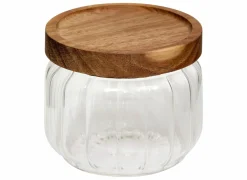 Voorraadpot Harmony 0,3L - glas - transparant & acacia