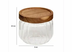 Voorraadpot Harmony 0,3L - glas - transparant & acacia