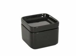 Voorraadpot Square Cup 10x10x5,5cm - keramiek - zwart glanzend