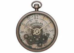 Wandklok Awa Ø27cm - kunststof & glas - bruin