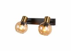 Wandlamp brons 2x40W E14