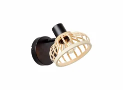 Brilliant Wandlamp Norah zwart naturel 40W E27