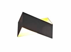 Wandlamp zwart goud 2x40W G9