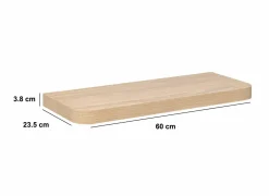 Wandplank Fixy 60x23,5x3,8cm - MDF - naturel