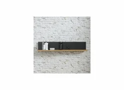 Wandplank Kaszimiro 160x22x30cm - decor - waterford eik & zwart