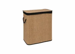 Wasmand 52x32x63cm - bamboe - zwart/bruin