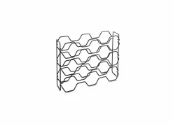 Wijnrek Hexagon 43x12x34cm - metaal - zwart