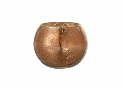 Windlicht Bol Craquele effect H12cm - glas - brons