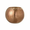 Windlicht Bol Craquele effect H16cm - glas - brons