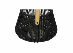 Windlicht Cana H17,5cm - papier & bamboe - zwart