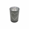 Mars & More Windlicht Heart H18cm - glas - grijs