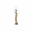 Windlicht Raisa H135cm - hout massief & glas - naturel