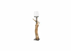 Windlicht Raisa H135cm - hout massief & glas - naturel