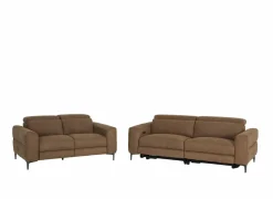 Zetel Blake 3+2-zit - stof - cognac met relax