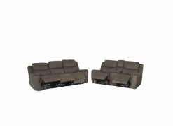 Zetel Cluny 3+2-zit - stof - bruingrijs met relax