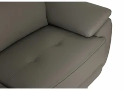 Zetel Curry 3+2-zit - leder - asgrijs met relax