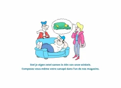 Zetel Curry  2,5+2+1-zit - leder - asgrijs met relax