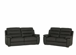 Zetel Folk 2,5+2-zit - leder - antraciet met relax