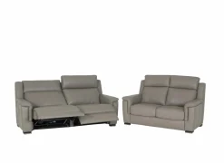 Zetel Maxim 3+2-zit - leder - grijs met relax