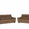 Zetel Notch 2,5+2-zit - stof - cognac met relax