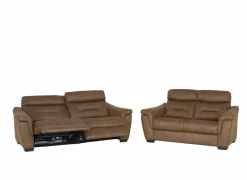 Zetel Notch 2,5+2-zit - stof - cognac met relax
