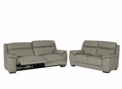 Zetel Singer 2,5+2-zit - leder - taupe met relax