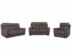 Zetel Twitch 2,5+2+1-zit - stof - grijs met relax