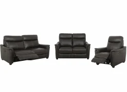 Zetel Wise 2,5+2+1-zit - leder - walnut elektrisch