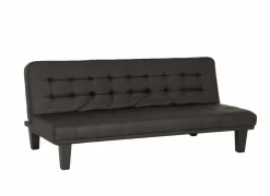 Zetelbed Molina 1 persoon - 180x90cm - lederlook - zwart