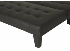 Zetelbed Molina 1 persoon - 180x90cm - lederlook - zwart