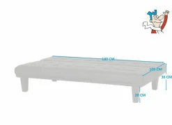 Zetelbed Molina 1 persoon - 180x90cm - lederlook - zwart