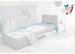 Zetelbed Tunis 1 persoons - 85x82cm - stof - donkergrijs