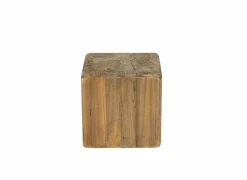 Zuil Qubit 20x20x20cm - gerecycleerd den massief - naturel